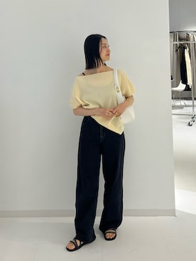 「NEUNA（ヌナ）のワンショルハーフスリーブトップス（Tシャツ/カットソー）」を使った、AKOさん（レディース・150cm・30代）の夏コーディネート