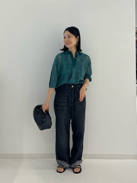 「アイテム（ポロシャツ）」を使った、AKOさん（レディース・149cm・30代）の夏コーディネート
