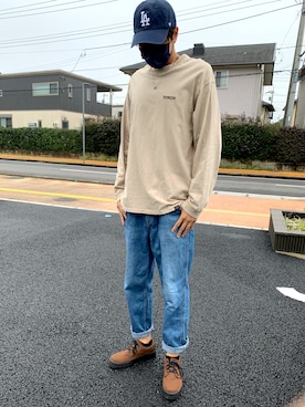 「BAYFLOW(BAYFLOW)」｜「アイテム（キャップ）」を使った、お旦那のふくさん（メンズ・185cm）の秋コーディネート