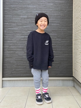「オールドスクール」｜「アイテム（スウェット）」を使った、1KK1-013さん（キッズ・110cm）の秋コーディネート