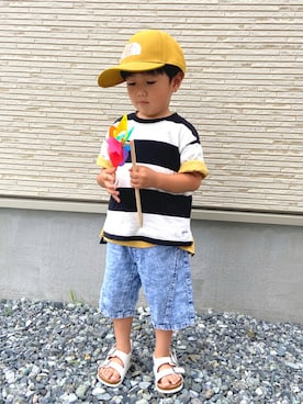 「L.COPECK（エルコペック）のアイテム」を使った、1KK1-013さん（キッズ・100cm）の夏コーディネート