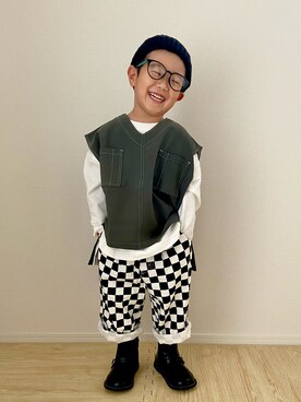 「allolun.（オールオルン）のアイテム」を使った、1KK1-013さん（キッズ・100cm）の秋コーディネート