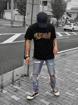 「Jordan（ジョーダン）のアイテム（キャップ）」を使った、やひさん（メンズ・170cm）の夏コーディネート