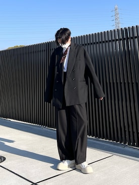 「アイテム（テーラードジャケット）」を使った、Tさん（メンズ・176cm）の冬コーディネート