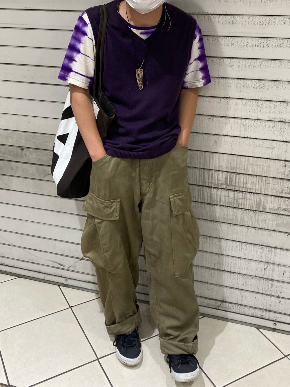 「CONVERSEのアイテム（スニーカー、ブラック系）」を使った、ryu_1989さん（メンズ・161cm）の夏コーディネートの1枚目の写真
