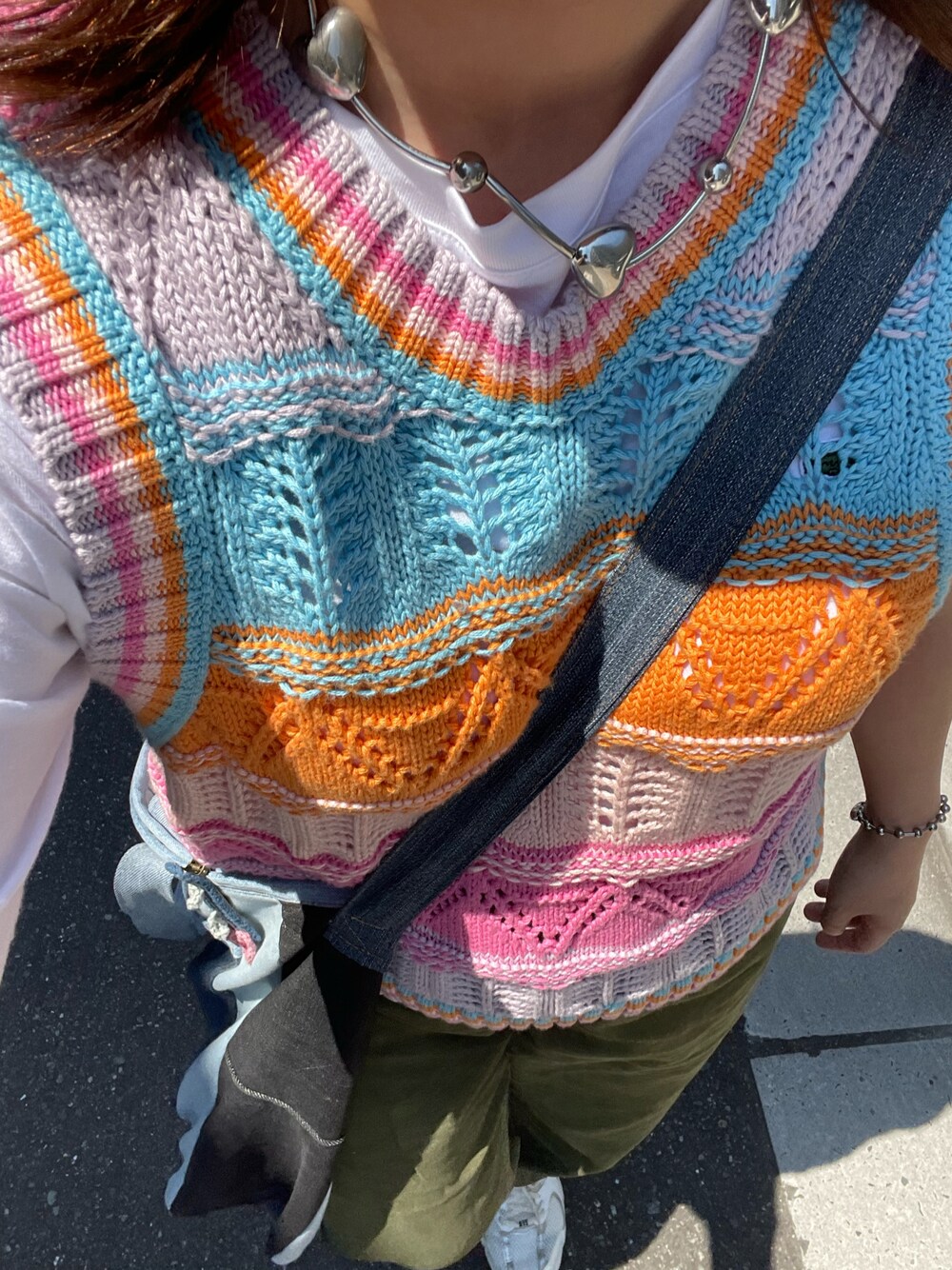 「usedのアイテム（ベスト、その他）」を使った、蚊さん（レディース・157cm）の夏コーディネートの1枚目の写真