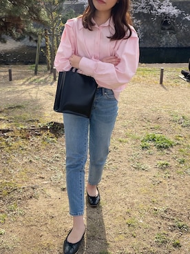 「A.P.C.（アーペーセー）のアイテム（バレエシューズ）」を使った、m i n a m iさん（レディース・149cm）の春コーディネート