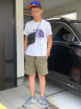 「THE NORTH FACE」｜「アイテム（キャップ）」を使った、KHさん（メンズ・170cm）の夏コーディネート