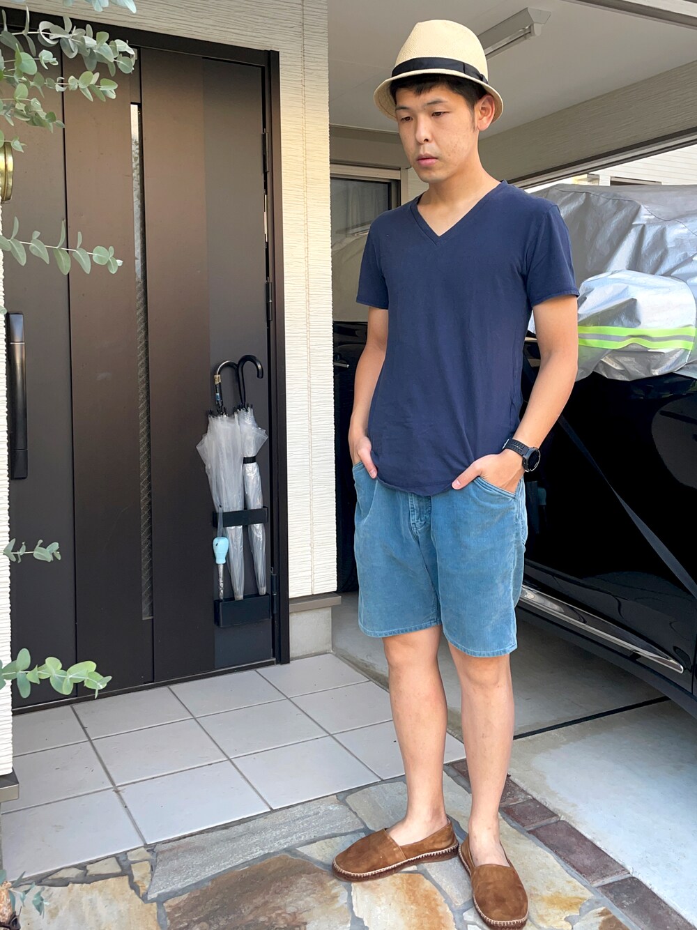 「nonnative、ハット、スリッポン、夏コーデ」｜「nonnativeのアイテム（ハット、ベージュ系）」を使った、KHさん（メンズ・170cm）の秋コーディネートの1枚目の写真