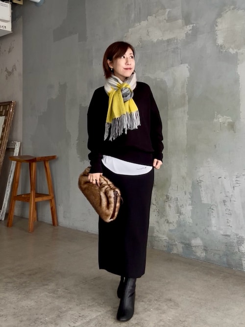 リヴドロワ 【セットアップ対応】コットンスムースラウンドヘムニット