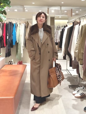 「アイテム（バンダナ/スカーフ、ベージュ系）」を使った、rd-yuko さん（レディース・155cm）の秋コーディネート