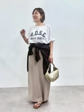「RIVE DROITE（リヴドロワ）のアイテム（ショルダーバッグ）」を使った、rd-yuko さん（レディース・155cm）の夏コーディネート