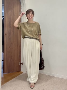 「RIVE DROITE（リヴドロワ）のアイテム（ショルダーバッグ）」を使った、rd-yuko さん（レディース・155cm）の夏コーディネート
