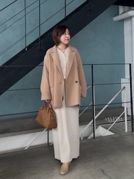 「RIVE DROITE（リヴドロワ）の【安定感◎】ラウンドトゥショートブーツ（ブーツ）」を使った、rd-yuko さん（レディース・155cm）の秋コーディネート