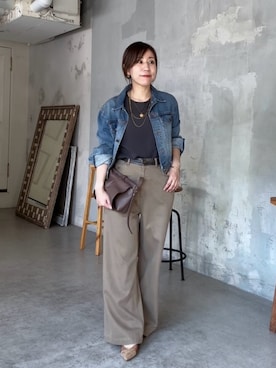 「アイテム（デニムジャケット）」を使った、rd-yuko さん（レディース・155cm）の夏コーディネート