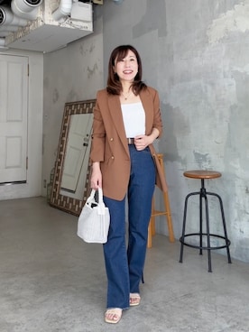 「アイテム（テーラードジャケット）」を使った、rd-yuko さん（レディース・155cm）の夏コーディネート