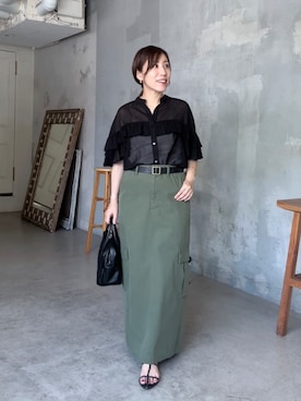 「アイテム（ボストンバッグ）」を使った、rd-yuko さん（レディース・155cm）の夏コーディネート