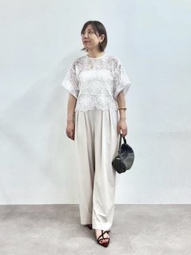 「RIVE DROITE（リヴドロワ）のアイテム（ショルダーバッグ）」を使った、rd-yuko さん（レディース・155cm）の夏コーディネート