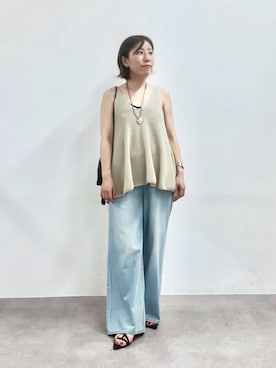 「RIVE DROITE（リヴドロワ）のアイテム（ショルダーバッグ）」を使った、rd-yuko さん（レディース・155cm）の夏コーディネート