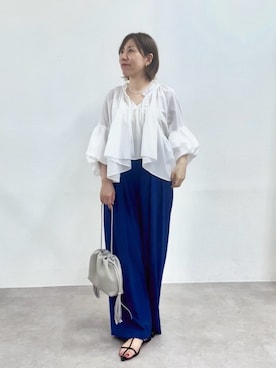 「RIVE DROITE（リヴドロワ）のアイテム（ショルダーバッグ）」を使った、rd-yuko さん（レディース・155cm）の夏コーディネート
