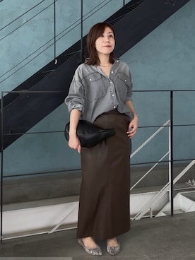 「レザー」｜「アイテム（スカート）」を使った、rd-yuko さん（レディース・155cm）の夏コーディネート