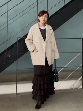 「アイテム（ピーコート）」を使った、rd-yuko さん（レディース・155cm）の秋コーディネート