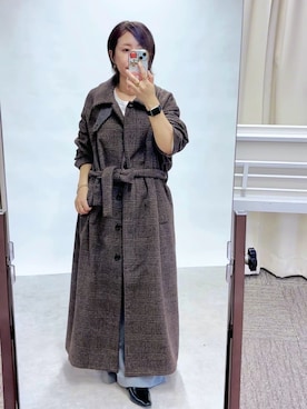 「アイテム（ステンカラーコート）」を使った、rd-yuko さん（レディース・155cm）の秋コーディネート