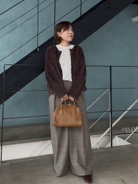 「アイテム（ボストンバッグ、イエロー系）」を使った、rd-yuko さん（レディース・155cm）の秋コーディネート