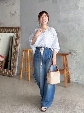 「アイテム（ハンドバッグ）」を使った、rd-yuko さん（レディース・155cm）の夏コーディネート