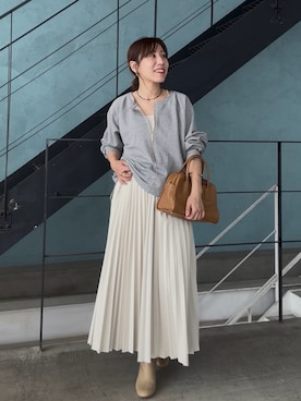 「RIVE DROITE（リヴドロワ）の【安定感◎】ラウンドトゥショートブーツ（ブーツ）」を使った、rd-yuko さん（レディース・155cm）の秋コーディネート