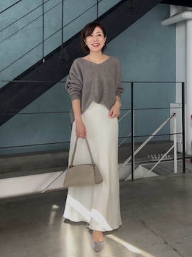 「RIVE DROITE（リヴドロワ）の【収納力抜群】2wayハンドルバッグ（ハンドバッグ）」を使った、rd-yuko さん（レディース・155cm）の秋コーディネート