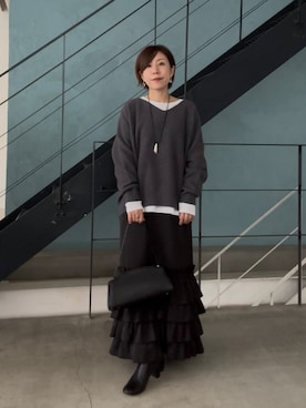 「アイテム（ネックレス）」を使った、rd-yuko さん（レディース・155cm）の秋コーディネート