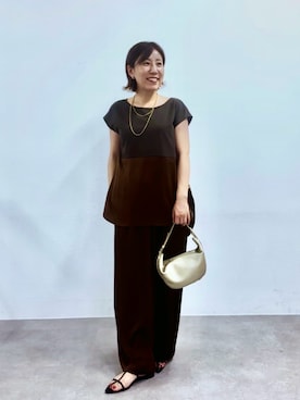 「RIVE DROITE（リヴドロワ）のアイテム（ショルダーバッグ）」を使った、rd-yuko さん（レディース・155cm）の夏コーディネート