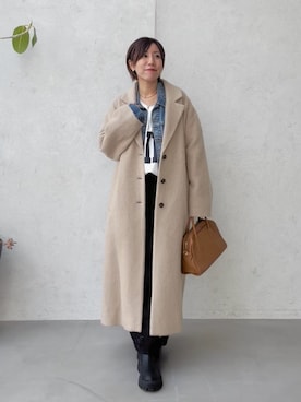 「アイテム（チェスターコート）」を使った、rd-yuko さん（レディース・155cm）の秋コーディネート
