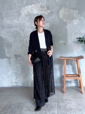 「アイテム（ベルト）」を使った、rd-yuko さん（レディース・155cm）の夏コーディネート