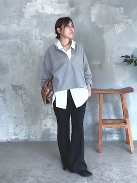 「スウェット×シャツ」｜rd-yuko さん（レディース・155cm）の夏コーディネート