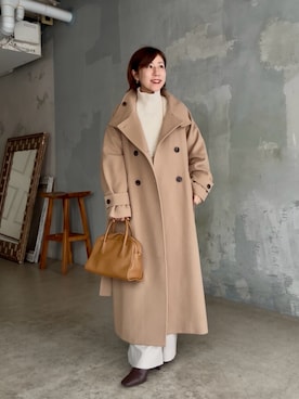 「アイテム（その他アウター、イエロー系）」を使った、rd-yuko さん（レディース・155cm）の秋コーディネート