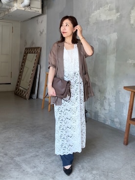 「アイテム（テーラードジャケット）」を使った、rd-yuko さん（レディース・155cm）の夏コーディネート