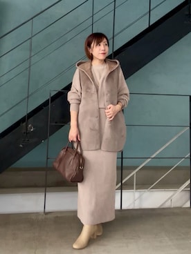 「アイテム（ボストンバッグ）」を使った、rd-yuko さん（レディース・155cm）の冬コーディネート