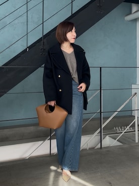 「アイテム（ピーコート）」を使った、rd-yuko さん（レディース・155cm）の秋コーディネート