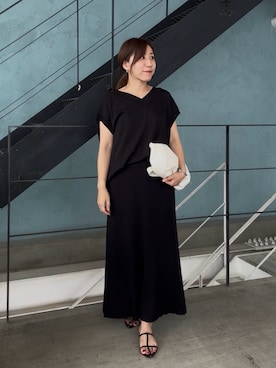 「Vネック」｜rd-yuko さん（レディース・155cm）の夏コーディネート