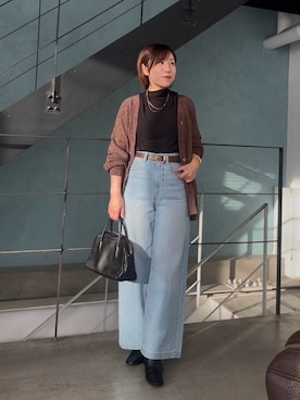 「アイテム（ボストンバッグ）」を使った、rd-yuko さん（レディース・155cm）の冬コーディネート