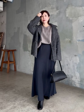 「RIVE DROITE（リヴドロワ）の【収納力抜群】2wayハンドルバッグ（ハンドバッグ）」を使った、rd-yuko さん（レディース・155cm）の秋コーディネート