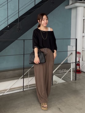 「秋服」｜「アイテム（ニット/セーター）」を使った、rd-yuko さん（レディース・155cm）の夏コーディネート