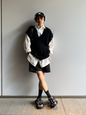 「THE BASICS（ザ ベーシックス）のアイテム」を使った、TAKATONさん（メンズ・171cm）の春コーディネート