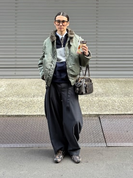 「Sacai（サカイ）のアイテム」を使った、TAKATONさん（メンズ・171cm）の冬コーディネート