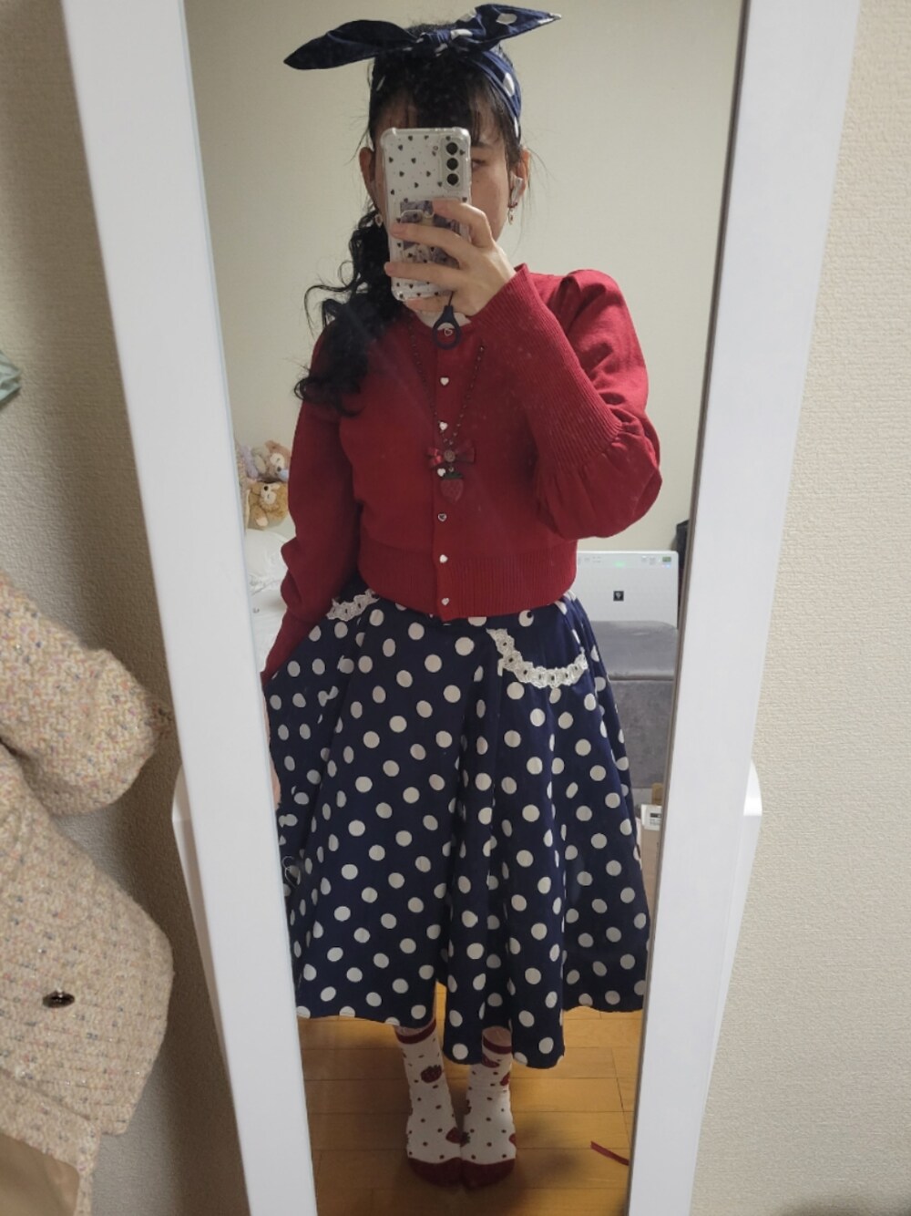 「ロリィタ、Angelic Pretty、レトロ、50's、いちご、Q-pot.」｜「Angelic Prettyのアイテム（スカート、ブルー系）」を使った、ありすさん（レディース・160cm）の春コーディネートの1枚目の写真
