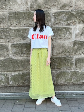 「D.A.T.E.（デイト）のアイテム」を使った、4onさん（レディース・168cm）の夏コーディネート