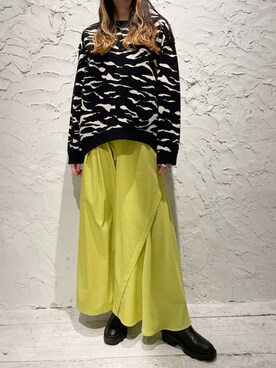 「B'2nd（ビーセカンド）のアイテム（ブーツ）」を使った、4onさん（レディース・168cm）の秋コーディネート