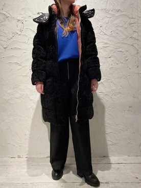 「B'2nd（ビーセカンド）のアイテム（ブーツ）」を使った、4onさん（レディース・168cm）の冬コーディネート